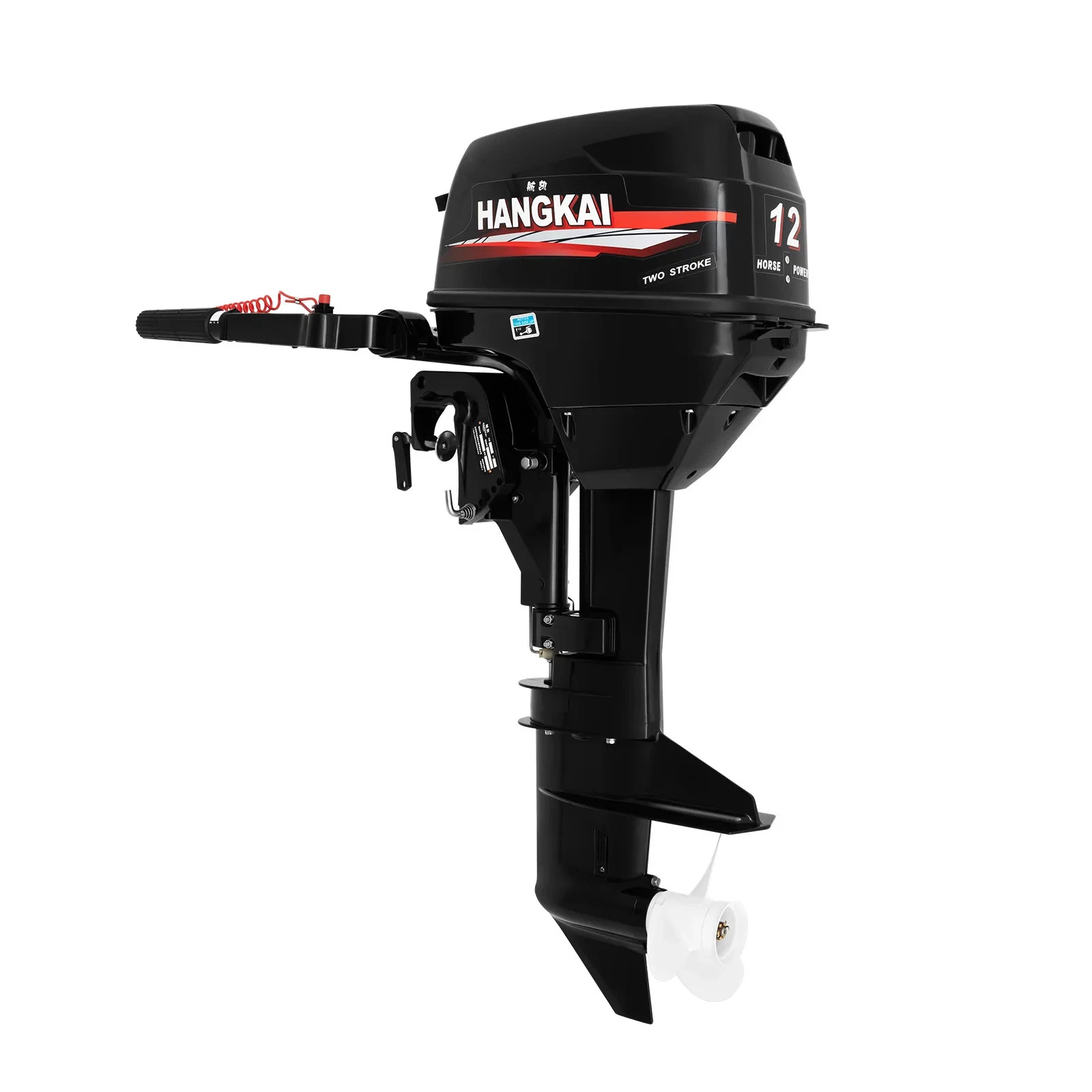 12 HP Two-Stroke Outboard Motor Marine Fishing Boat Engine 169cc 4500-5500 RPM