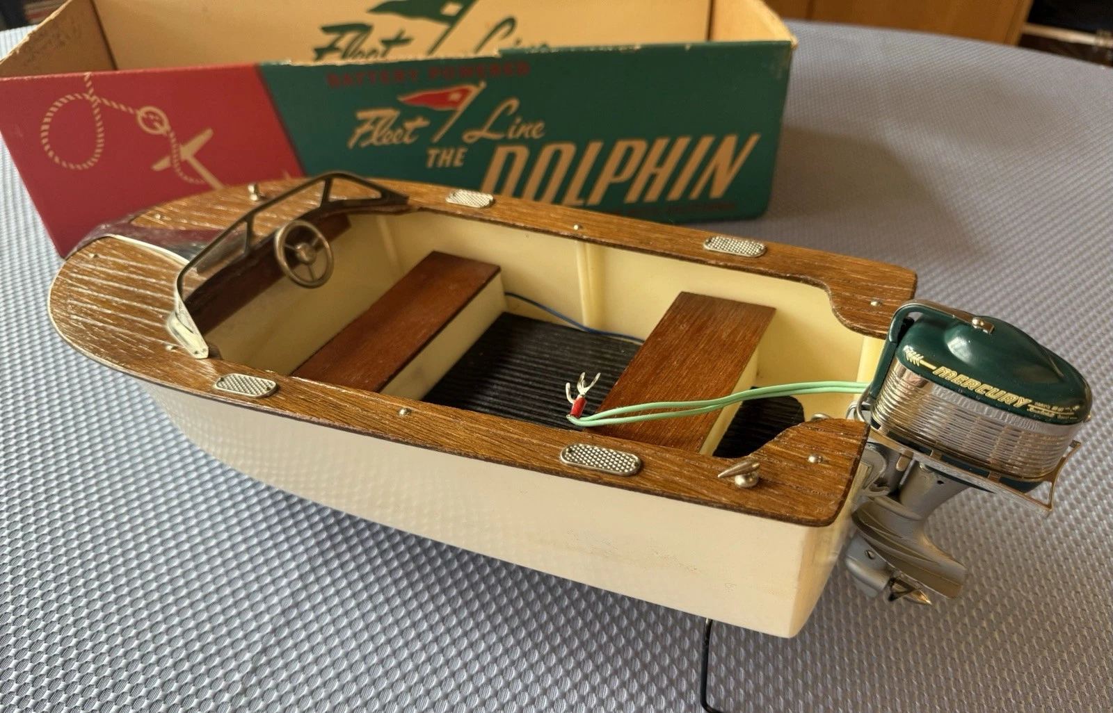 K&O 1956 Mercury Mark 55-E Thunderbolt Motor PLUS Fleet Line DOLPHIN Speed Boat