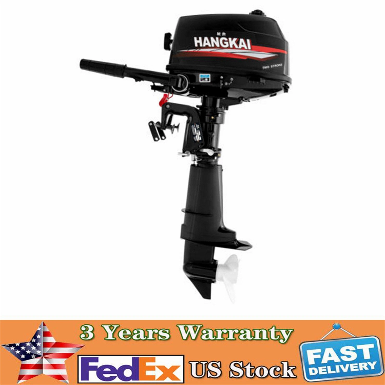 NEW LISTINGHANGKAI 6HP 2 Stroke Outboard Motor Fishing Boat Engine Water Cooling CDI System
