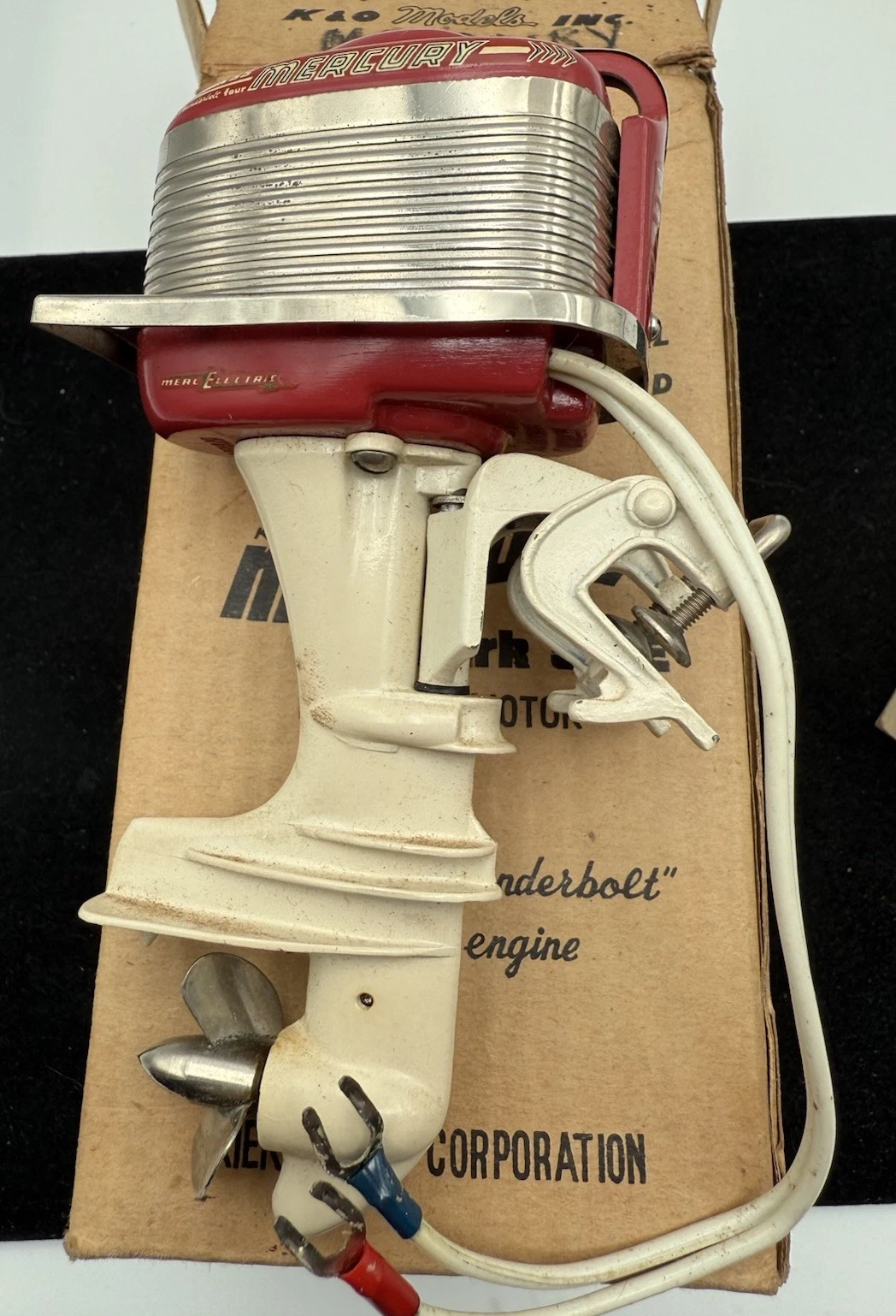 Vintage K&O Mercury Thunderbolt Mark 55 -E Toy Outboard Boat Motor with BOX